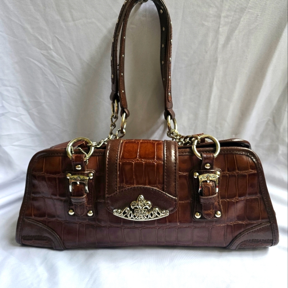 Marc Chantal RARE vintage leather shoulder satchel purse
